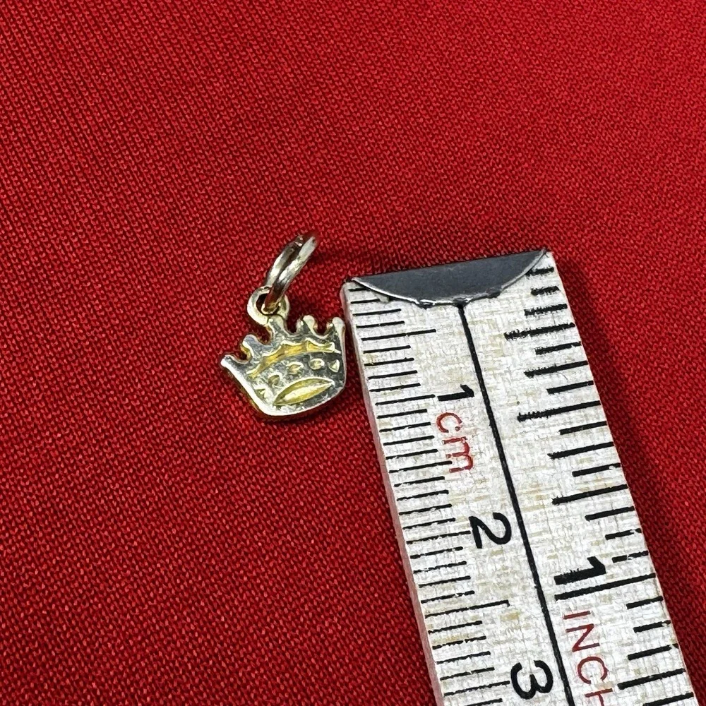 Tiny Gold Tone- Crown Charm - Necklace‎ or Bracelet Charm
